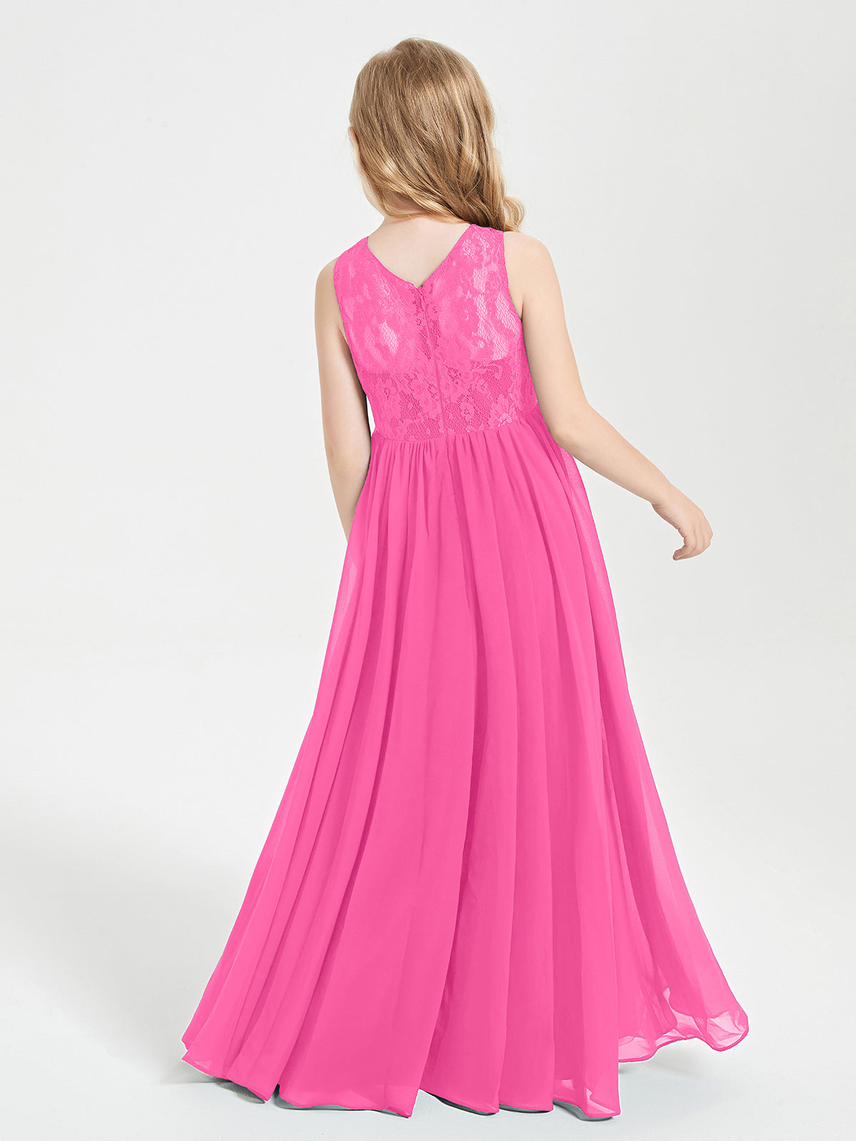 Long Junior Bridesmaid Dresses Lace Top Azalea